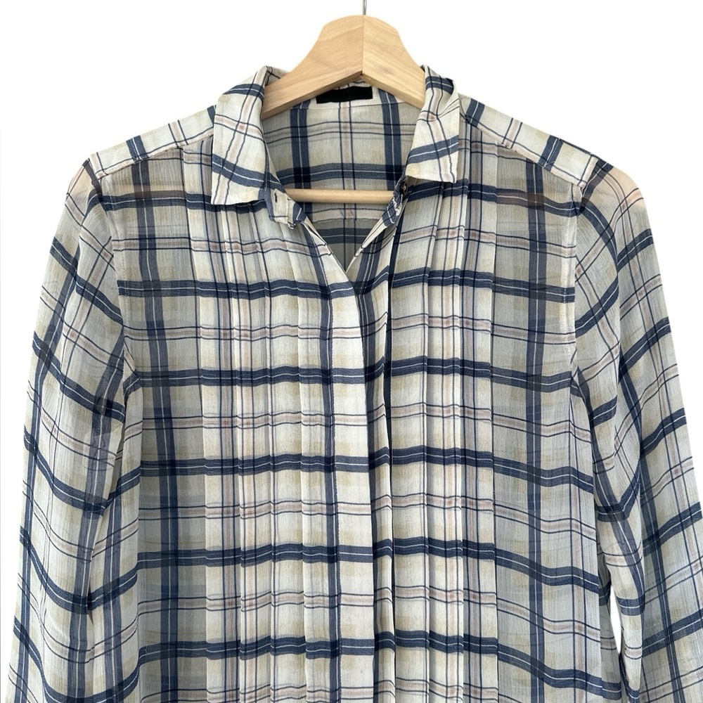 ATM Plaid Silk Button-down Shirt - Picture 4 of 9